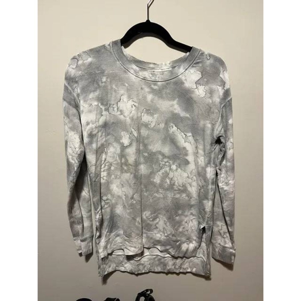 American Eagle Soft & Sexy Grey Tie Dye Long Sleeve Pullover Top XS